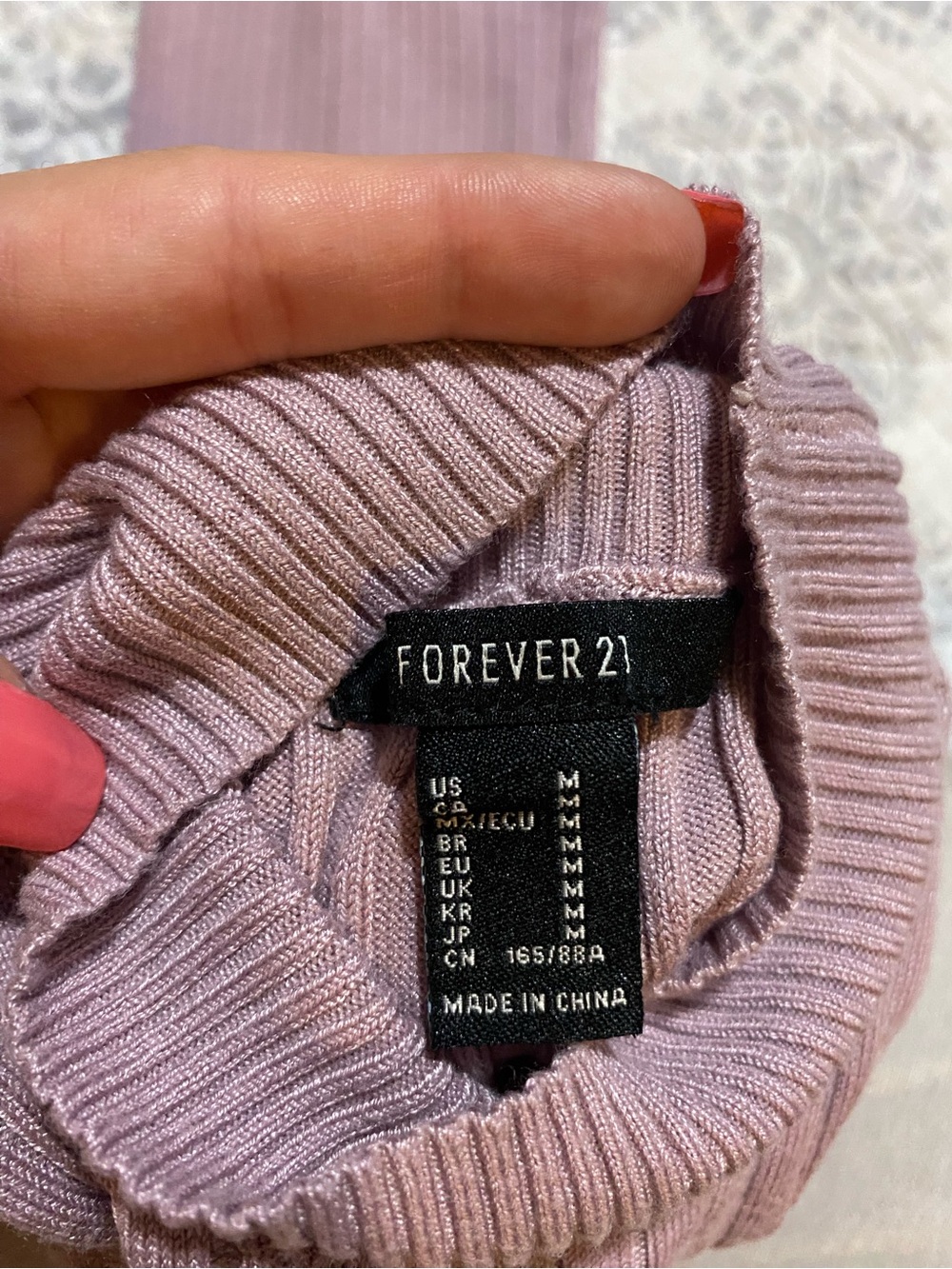 Forever 21 Dusty Lavender Ribbed Turtleneck Sweater